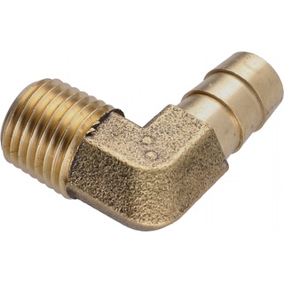 Adapter, 1/2 Poly x 1/4 NPT x 90 Degree, Brass