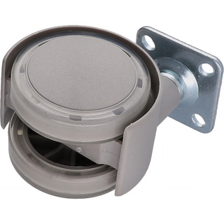Caster Twin Wheel, Tile, Flat, Gray3