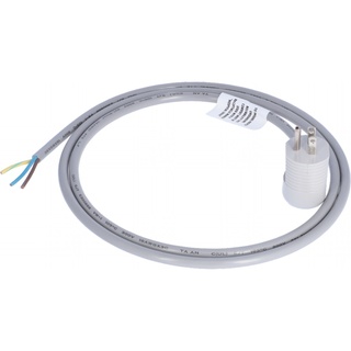Power Cord, 3X16 AWG, SJT, RTANG, Male, Gray3, 6 FT