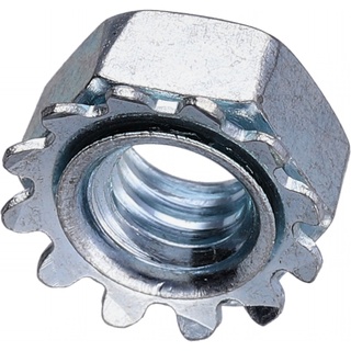 Nut, Hex, Keps, 1/4-20, Steel Zinc