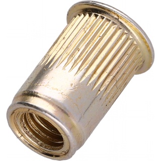 Threaded Insert, Open End, 10-32 X .475, Steel Zinc