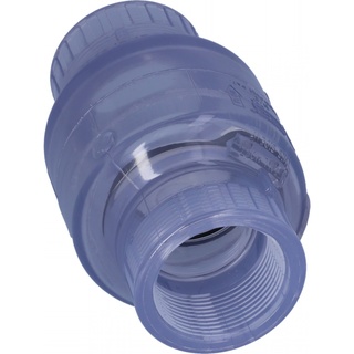 VAC PVC Check Valve, NSF Clear, McM, High Flow, 1 1/2 NPT Female
